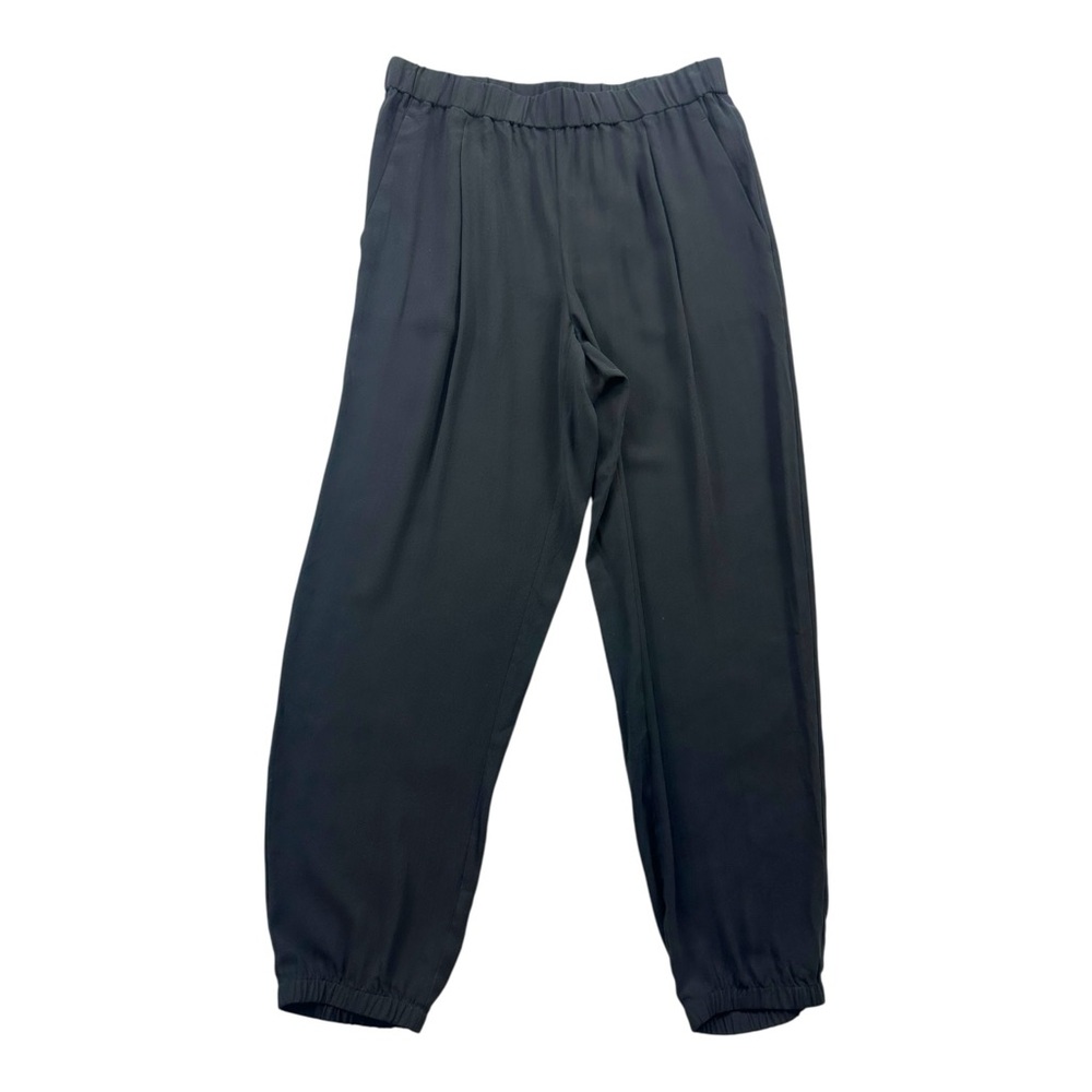 Eileen Fisher Black silk crepe joggers - Picture 3 of 11